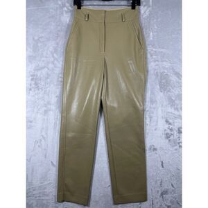 Aritzia Babaton Light Tan Vegan Leather Pants (2)